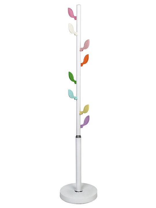 Keskor Metallic Coat Rack White 35x35x172cm