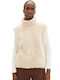 Tom Tailor Women's Sleeveless Short Fur Dusty Sand Beige