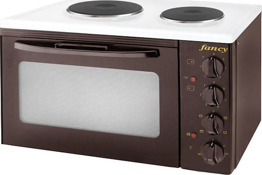 Fancy 0004 & Light Elektrisches Backöfen & Kochplatten 30,5 lt mit 2 Kochfelder Braune