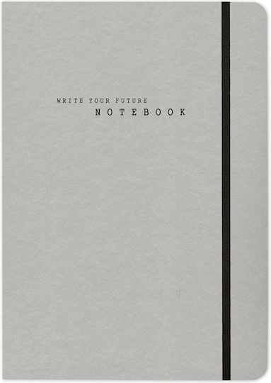 adBook Eco Bloc Notes B6 cu Pagini Albe și Elastic Gri