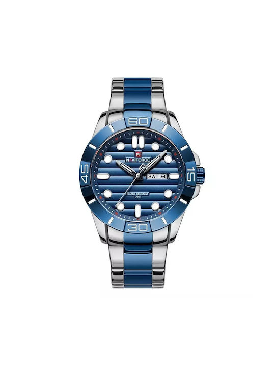 Naviforce Watch Battery with Blue Metal Bracelet