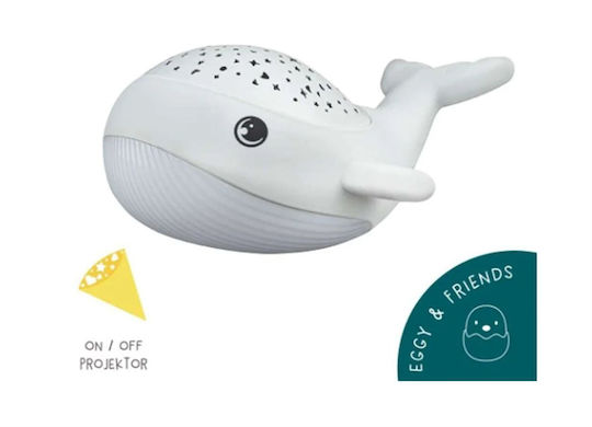 Mega Light Kids Decorative Lamp Willy Whale with Stars Projection White 14.3x17x8.9cm