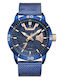 Naviforce Мъжки часовник 46мм на батерия с син метален гривен 9155А