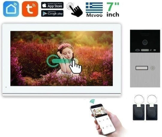Joytimer Wireless Video Intercom Set Wi-Fi White