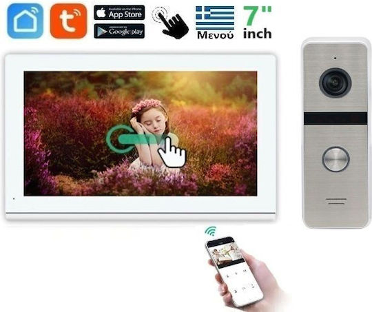 Joytimer Wireless Video Intercom Set Wi-Fi White