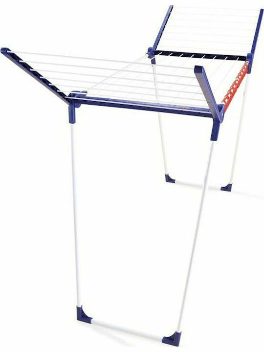 Leifheit Pegasus Folding Floor Clothes Drying Rack for Balcony Metallic with Hanging Length 16m