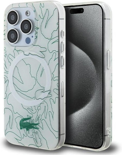 Lacoste Double Layer Repeat Magsafe Back Cover Πλαστικό Λευκό (iPhone 15 Pro)