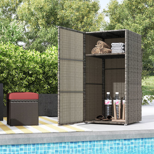 Single Door Wardrobe Metallic with 1 Shelf 60x63x120cm