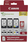 Canon PG-545 XL x2 / CL-546 XL Pachet Photo Value cu 3 Cartușe de cerneală pentru imprimantă InkJet Foto negru / Multiplu (culoare) (8286B015)