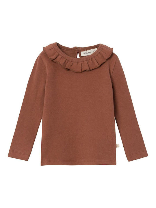 Lil' Atelier Kids Blouse Long Sleeve Carob Brown