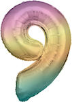 Balloon Foil Jumbo Rainbow Number 9 Multicolour 86cm Rainbow