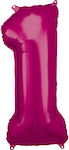 Balloon Foil Number 1 33cm Fuchsia