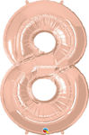 Balloon Foil Number 8 Rose Gold Pink Gold