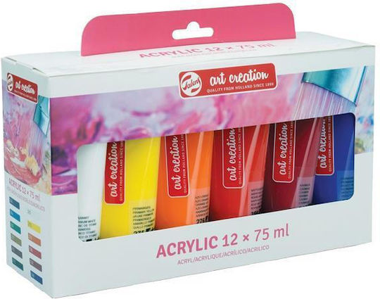 Next Σετ Ακρυλικά Χρώματα Ζωγραφικής 75ml 12τμχ