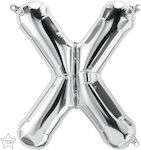 Balloon Foil Letter Χ Silver 41cm