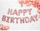 ikonka Банер Happy Birthday за Парти в Розово Златен Цвят 13 Бройки 340 см