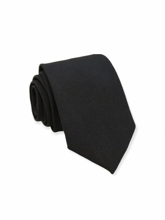 Erika Ανδρική Γραβάτα Μονόχρωμη σε Μαύρο Χρώμα