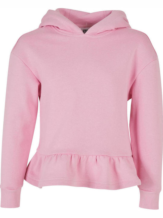 Kids Sweatshirt with Hood and Pockets girlypink Organic