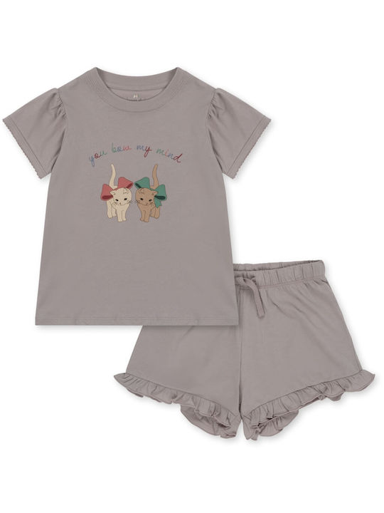 Konges Slojd Kids Set with Shorts Summer 2pcs Gray