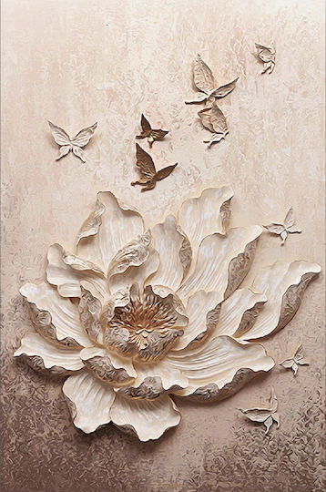 Self-Adhesive Photo Wallpaper Wall Flower In Relief Butterflies 135x225cm Washable