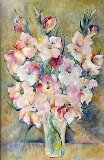 Blumen Rahmen auf Segeltuch 40x60cm