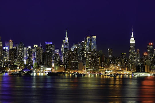 Manhattan New York Noaptea Cadru pe Pânză 75x50cm