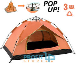 Factory Αυτόματη Σκηνή Camping Igloo Πορτοκαλί 3 Ατόμων