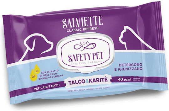 Salviette 40 Dog And Cat Wipes For Ear Cleansing With Powder Scent Alcohol Free