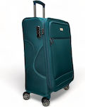 Olia Home Large Travel Suitcase Petrol with 4 Wheels Height 88cm.