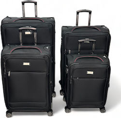 Olia Home Travel Suitcases Black with 4 Wheels Set 4pcs