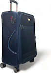 Olia Home Medium Travel Suitcase Blue with 4 Wheels Height 68cm