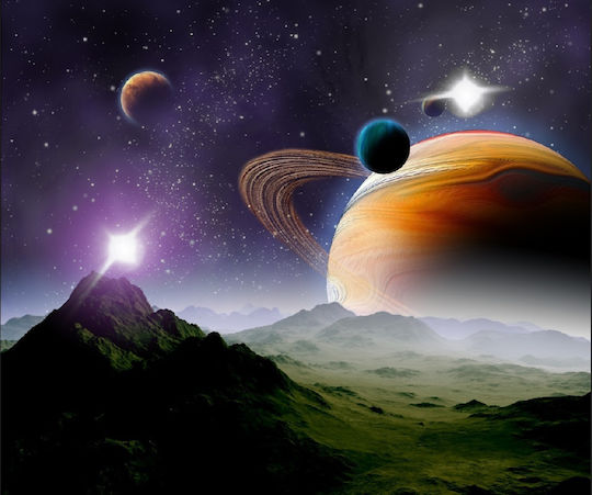 Стикер Фототапет За Стени Space In Future 220x135см Миеща Се