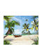 Tapet De Perete Beach Boat Parrot 200x150cm Lavabil