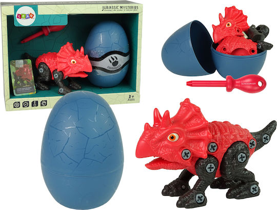Lean Toys Plastic Construction Toy Set Dinosaur Triceratops with Egg for Children 3+ years+ Years