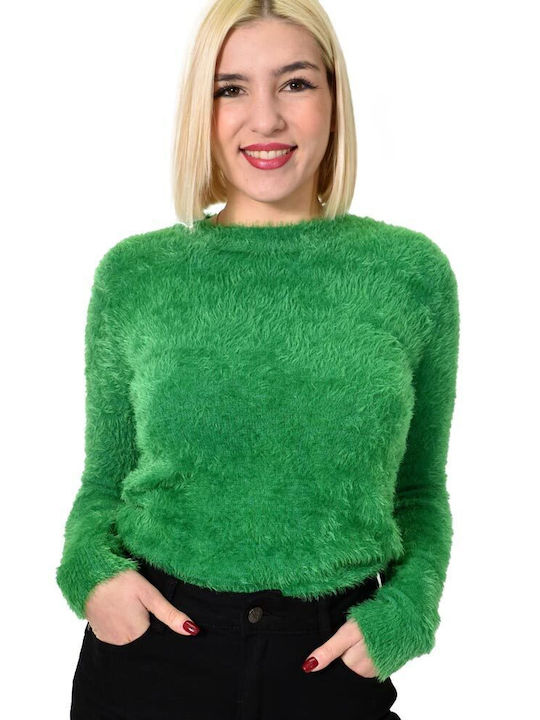 Potre Women's Long Sleeve Sweater Cotton Green