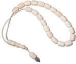 Graven Camel Bone Worry Beads with 22 Beads White