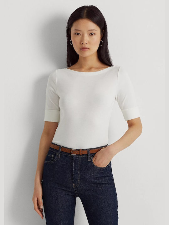 Ralph Lauren Γυναικεία Καλοκαιρινή Μπλούζα με Μανίκι 3/4 Λευκή