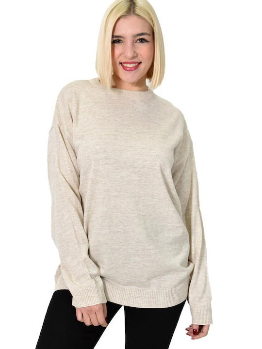 Potre Women's Long Sleeve Pullover Beige