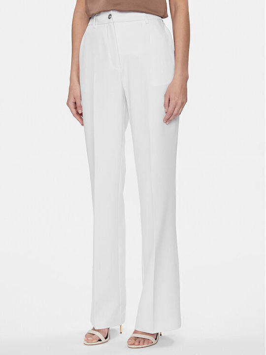 New Carla Women's Fabric Trousers Slim Fit White
