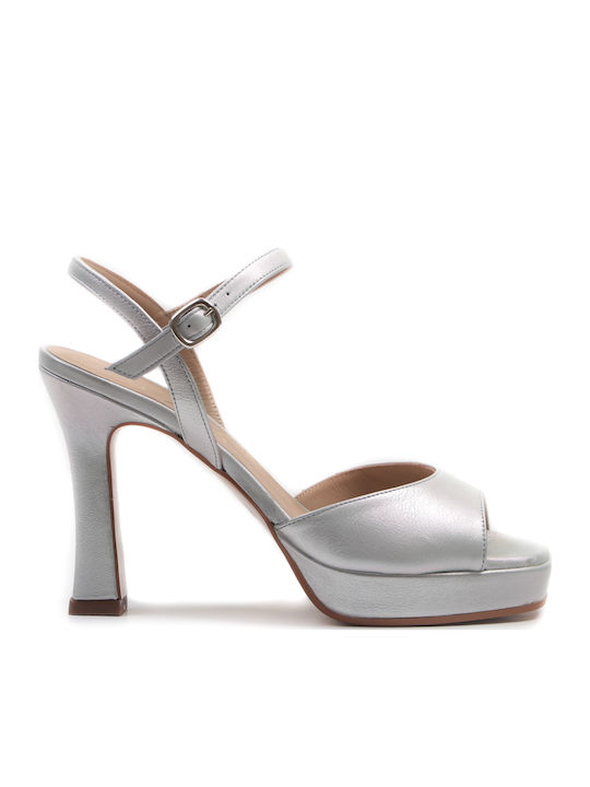 Mascaro Leder Sandalen Silber