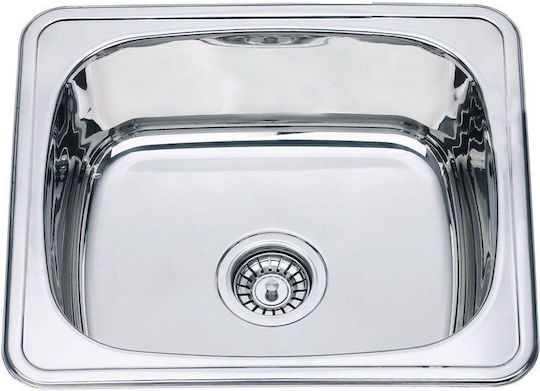 Inter Ceramic Drop-In Küchenspüle Inox M48xB42cm Silber