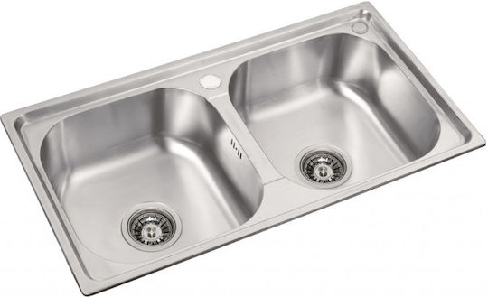 Inter Ceramic Ένθετος Νεροχύτης Inox Μ76xΠ41cm Γκρι