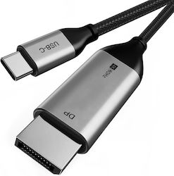 Cabletime Braided Video Cable USB-C Male DisplayPort Black 1.2m CT-CMDP2-S1.2S Cabletime Braided Video Cable USB-C Male DisplayPort Black 1.2m CT-CMDP2-S1.2S