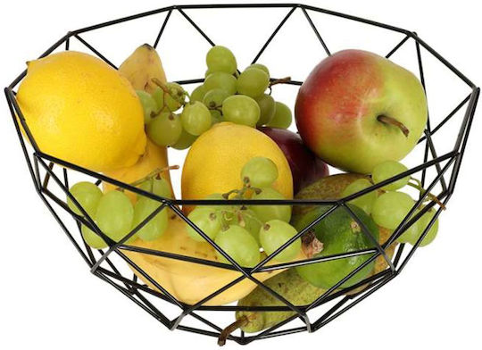 ikonka Obstschale Metallisch Schwarz 26x26x14cm