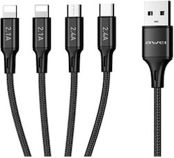 Awei 887721 Reguläres USB 2.0 Micro-USB-Kabel 1,5 m Schwarz
