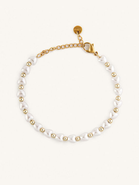 StanStefan Bracelet Chain made of Steel Gold Plated with Pearls