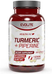 Evolite Turmeric + Piperine Κουρκουμάς 120 φυτικές κάψουλες