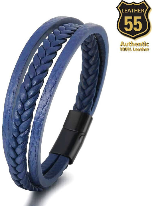 Leather 55 Ανδρικό Βραχιόλι Δερμάτινο