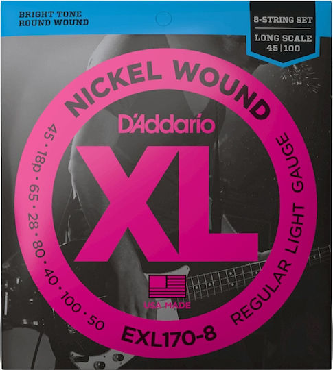 Daddario Long Scale Set of Steel Bass Strings 45 - 100