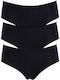 Midi Βαμβακερά Women's Slip 3Pack Black